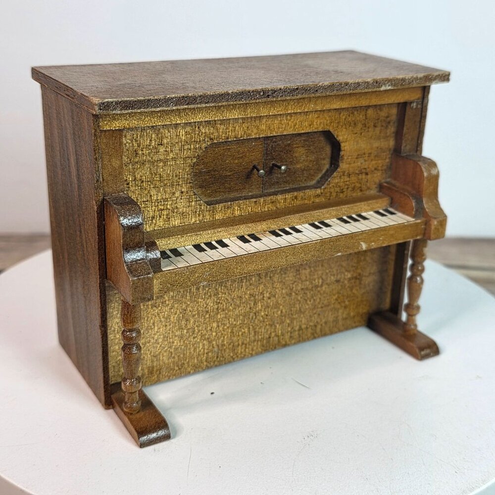 Vintage Sankyo Wood Dollhouse Piano Music Box